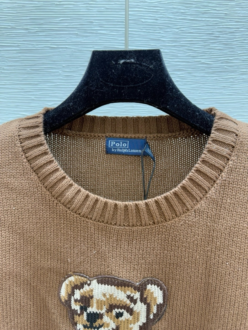 Polo by Ralph Lauren Brown Crewneck Sweater with Varsity Bear - Picture 3 of 6